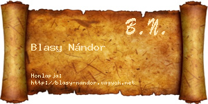 Blasy Nándor névjegykártya